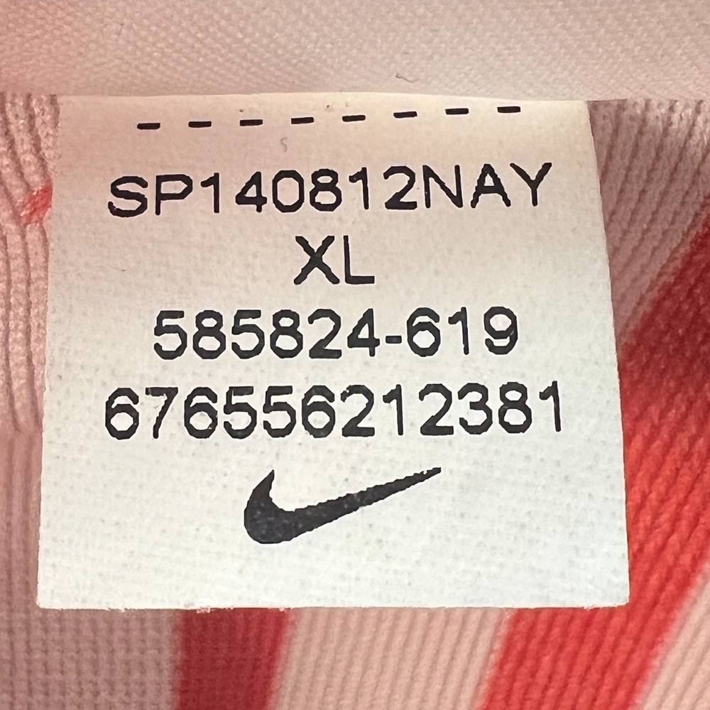 Nike Golf Dri Fit Men's Polo Shirt Size XL Orange Striped Tour Performance - Picture 10 of 13